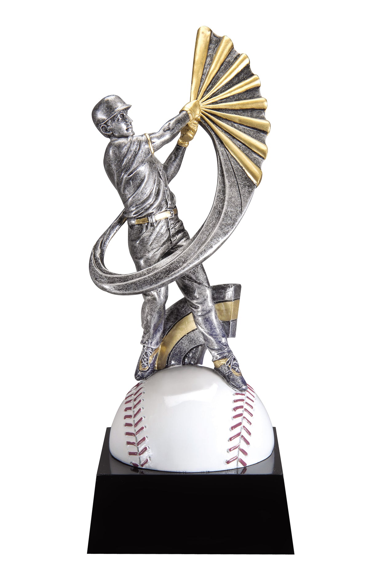 Swing Motion Baseball Trophy – 9¾ in. with engraving plate, Townline Trophy & Design