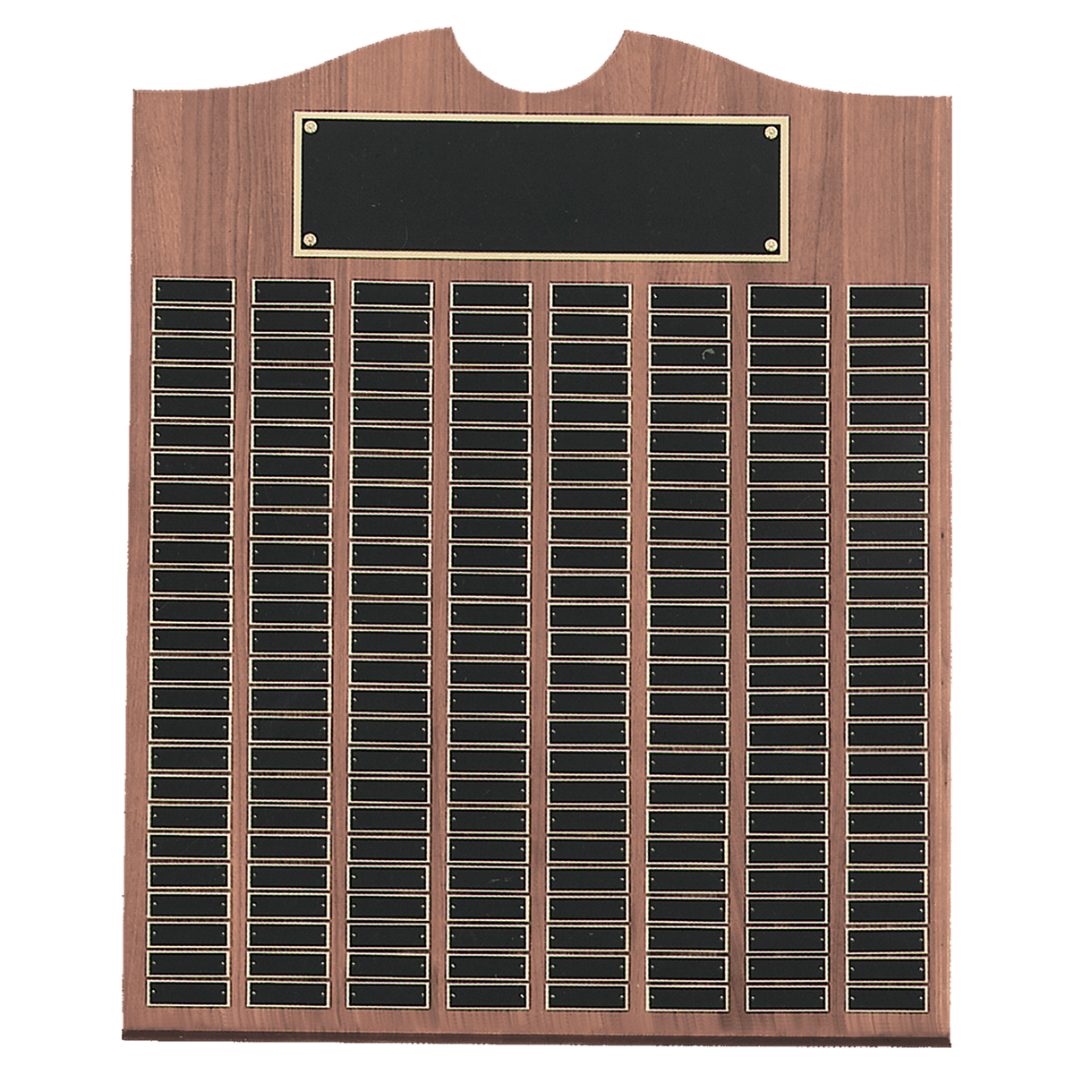 American Walnut Perpetual Plaque - 200 Laser Black Brass Plates