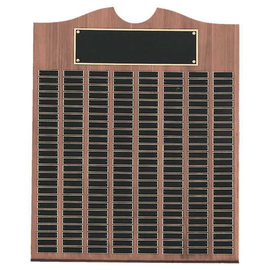 American Walnut Perpetual Plaque - 200 Laser Black Brass Plates