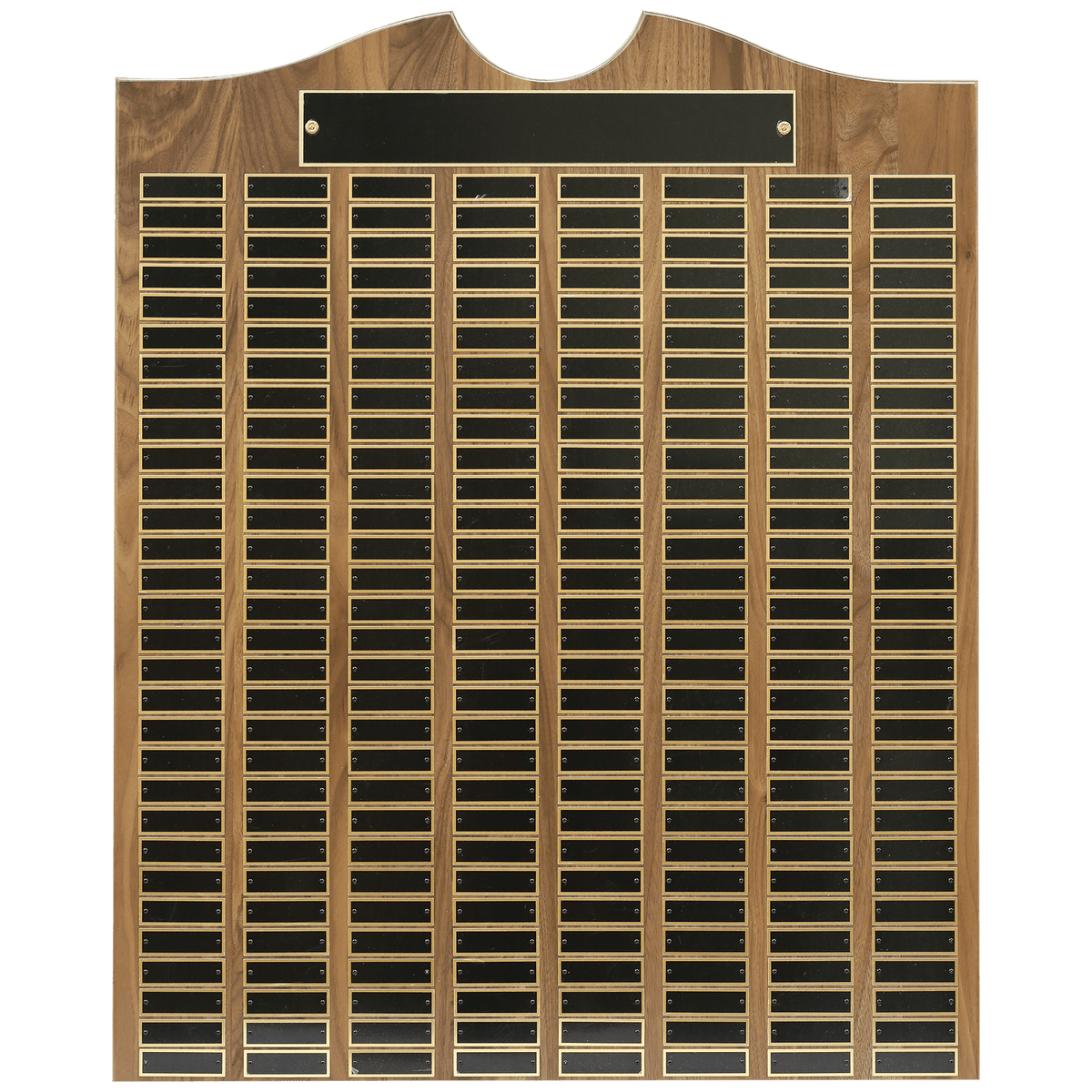 American Walnut Perpetual Plaque - 240 Laser Black Brass Plates