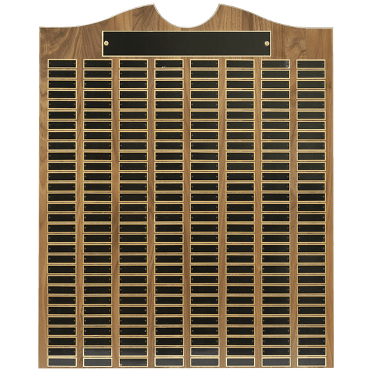 American Walnut Perpetual Plaque - 240 Laser Black Brass Plates