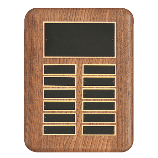 American Walnut Perpetual Plaque - 12 Plates (7/8 inch x 2 3/4 inch)