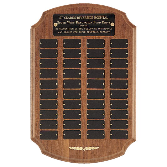 American Walnut Perpetual Plaque - 40 Plates (1 inch x 2 inch)
