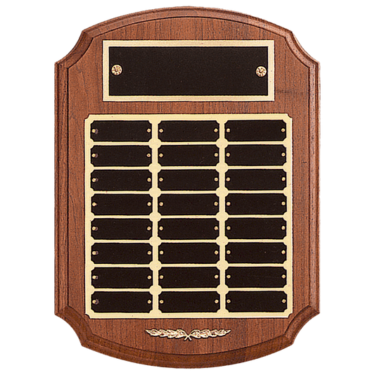 American Walnut Perpetual Plaque - 24 Plates (7/8 inch x 2 1/2 inch)