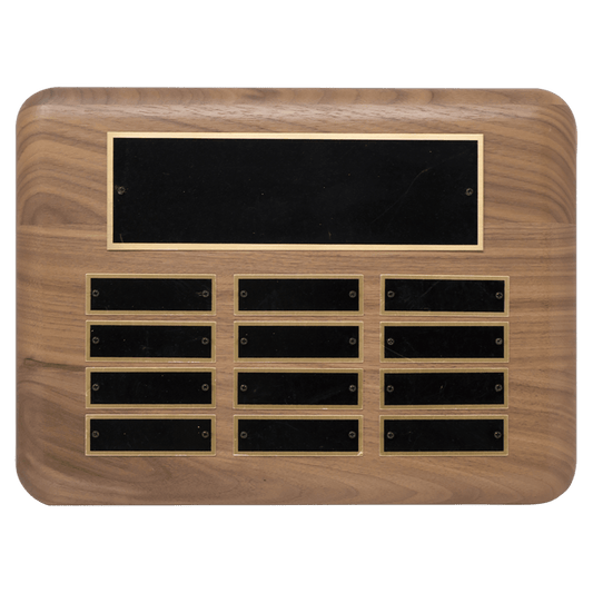 American Walnut Perpetual Plaque - 12 Plates (Roster Series)