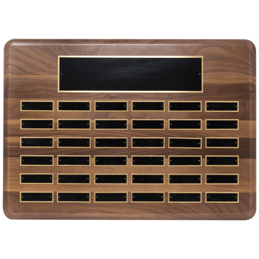 American Walnut Perpetual Plaque - 36 Plates (Roster Series)