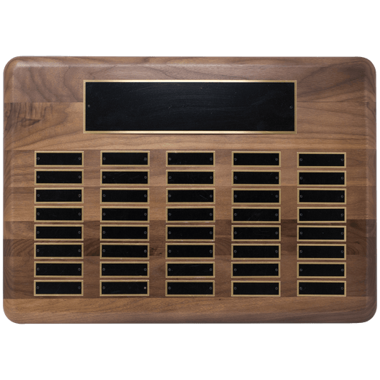 American Walnut Perpetual Plaque - 40 Plates (Roster Series)