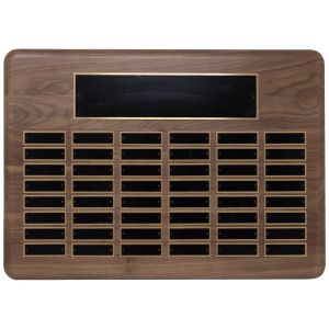 American Walnut Roster Series Perpetual Plaque 48 Plates