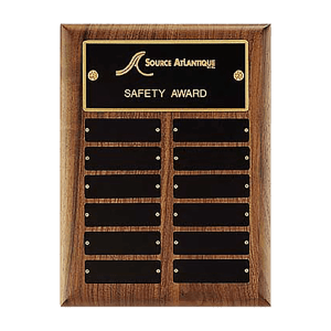 American Walnut Perpetual Plaque 12 Plates 1 x 3 1/4