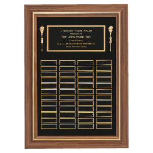 American Walnut Frame Plaque 36 Plates Perpetual