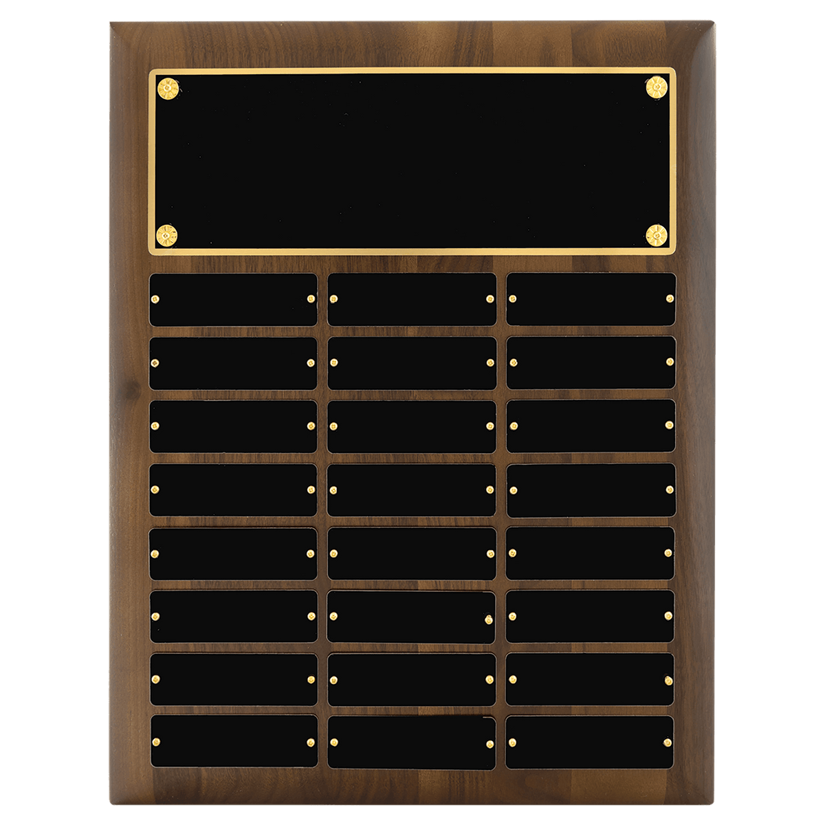 American Walnut Perpetual Plaque - 24 Plates (1 inch x 3 1/4 inch)