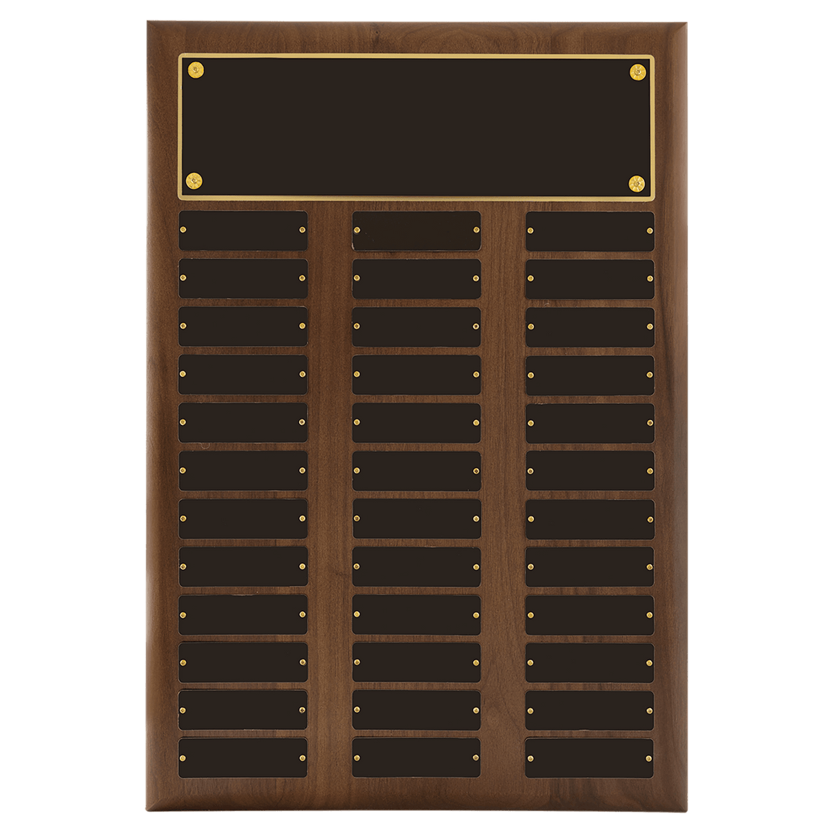 American Walnut Perpetual Plaque - 36 Plates (1 inch x 3 1/4 inch)
