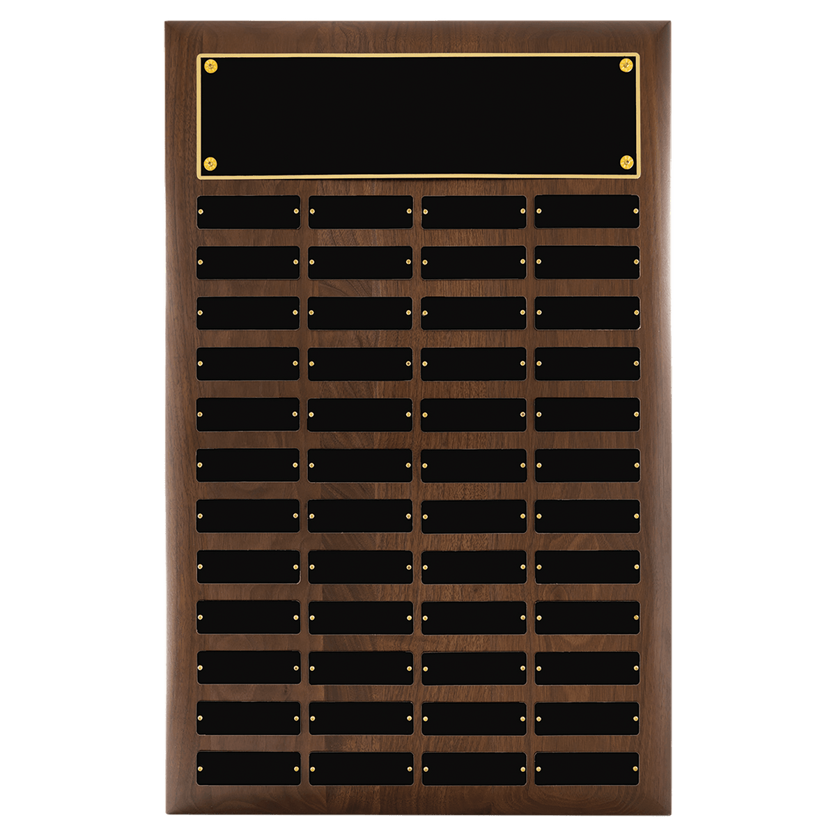 American Walnut Perpetual Plaque - 48 Plates (1 inch x 3 1/4 inch)