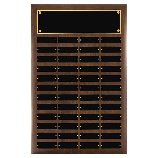 American Walnut Perpetual Plaque - 48 Plates (1 inch x 3 1/4 inch)