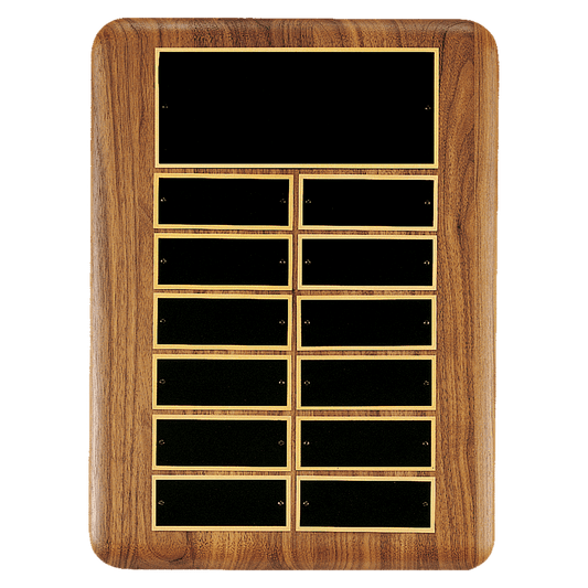 American Walnut Perpetual Plaque - 12 Plates (1 1/2 inch x 3 3/4 inch)