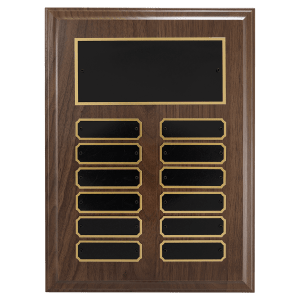 American Walnut Perpetual Plaque 12 Plates 7/8 x 2 3/4