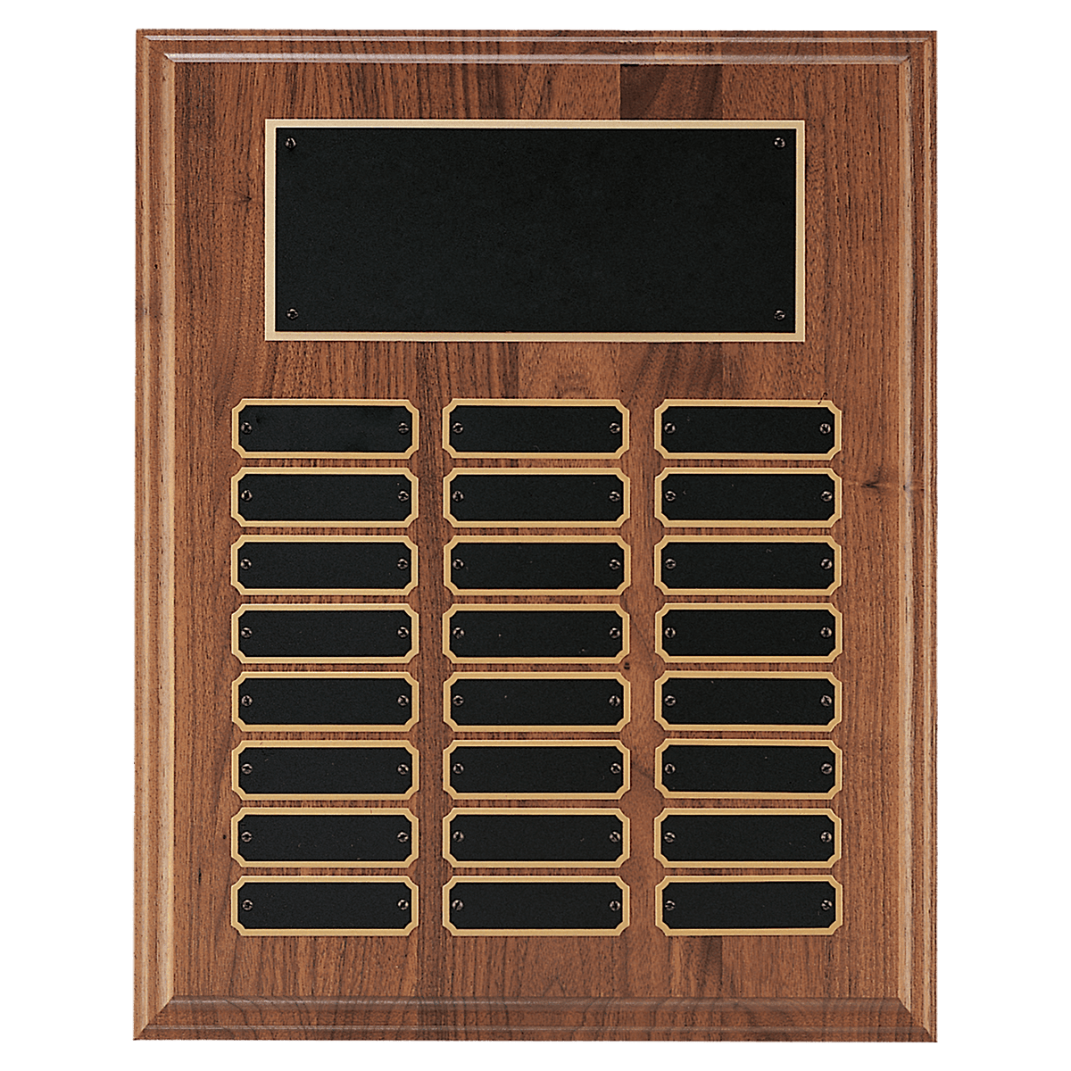 American Walnut Perpetual Plaque - 24 Plates (7/8 inch x 2 3/4 inch) II