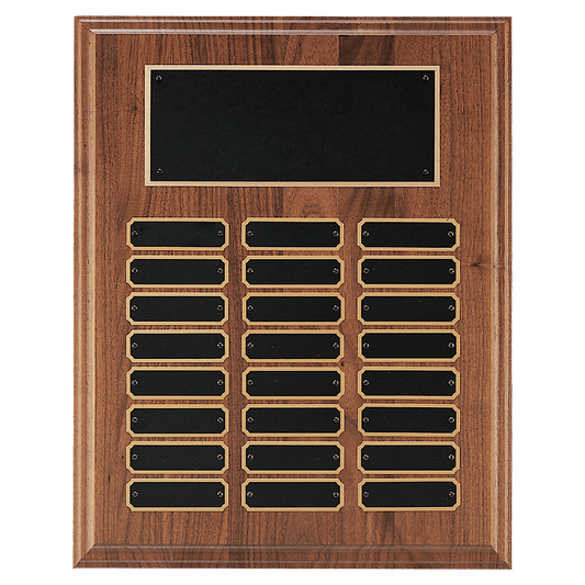 American Walnut Perpetual Plaque - 24 Plates (7/8 inch x 2 3/4 inch) II
