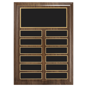 American Walnut Perpetual Plaque 12 Plates 1 x 3 1/4