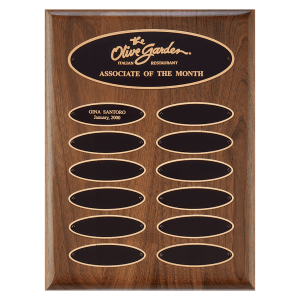American Walnut Perpetual Plaque 12 Oval Plates