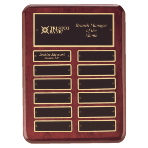 Rosewood Piano Finish Perpetual Plaque 12 Plates 1 x 3 1/4