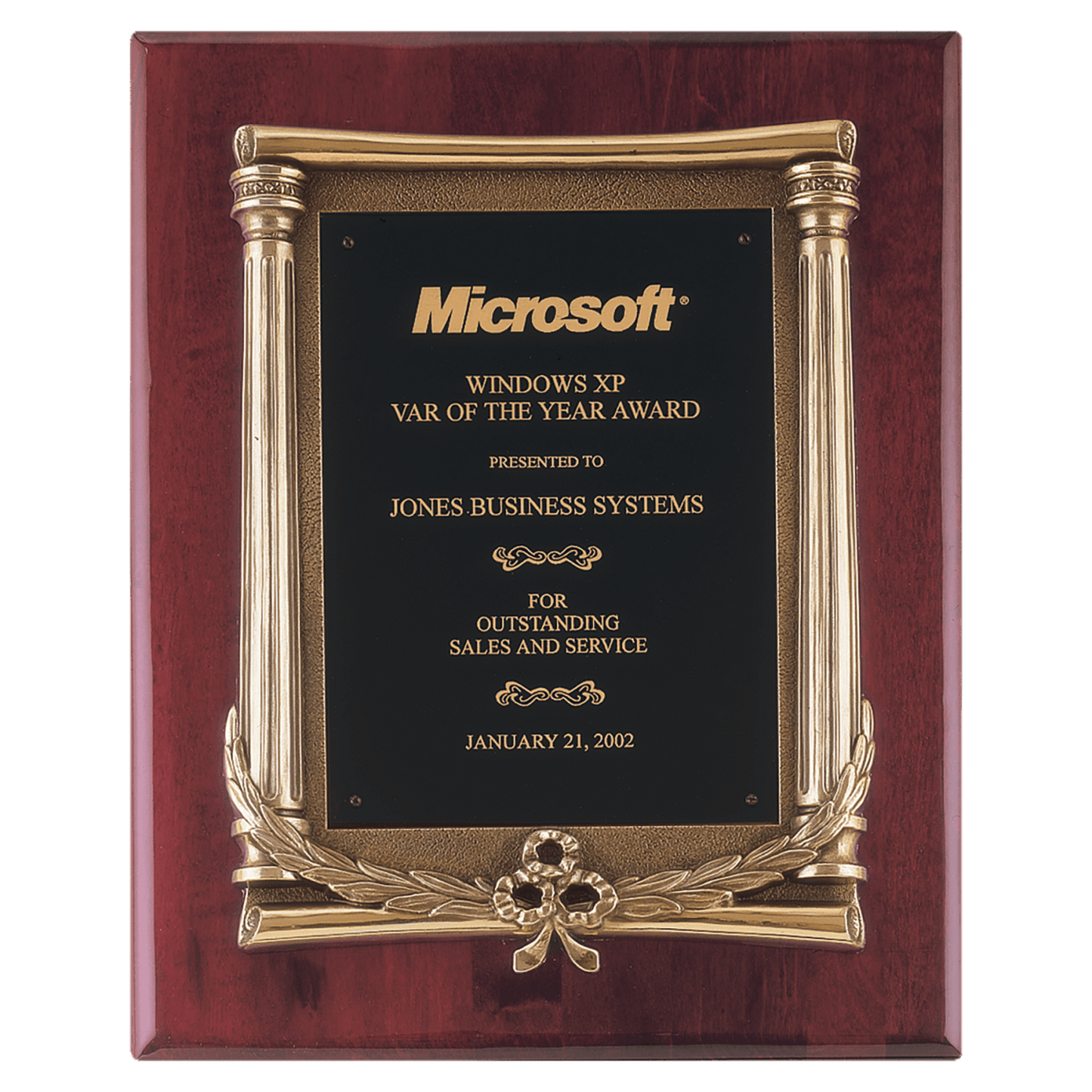 Piano Finish Eagle Award Plaque with Antique Bronze Frame, 10 1/2" x 13"