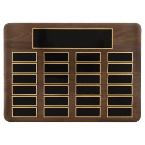 American Walnut Perpetual Plaque 24 Plates 1 1/2 x 3 3/4