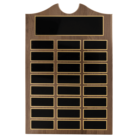 American Walnut Perpetual Plaque - 24 Plates (1 1/2 inch x 3 3/4 inch) II