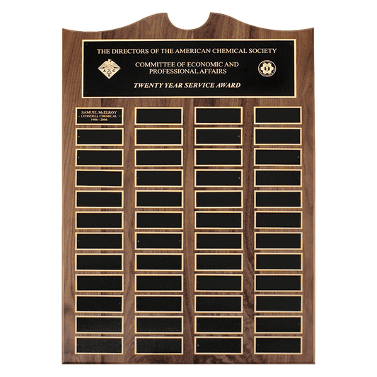 American Walnut Perpetual Plaque - 48 Plates (1 1/2 inch x 3 3/4 inch) II
