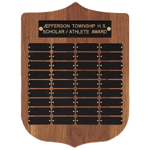 American Walnut Shield Perpetual Plaque 36 Plates