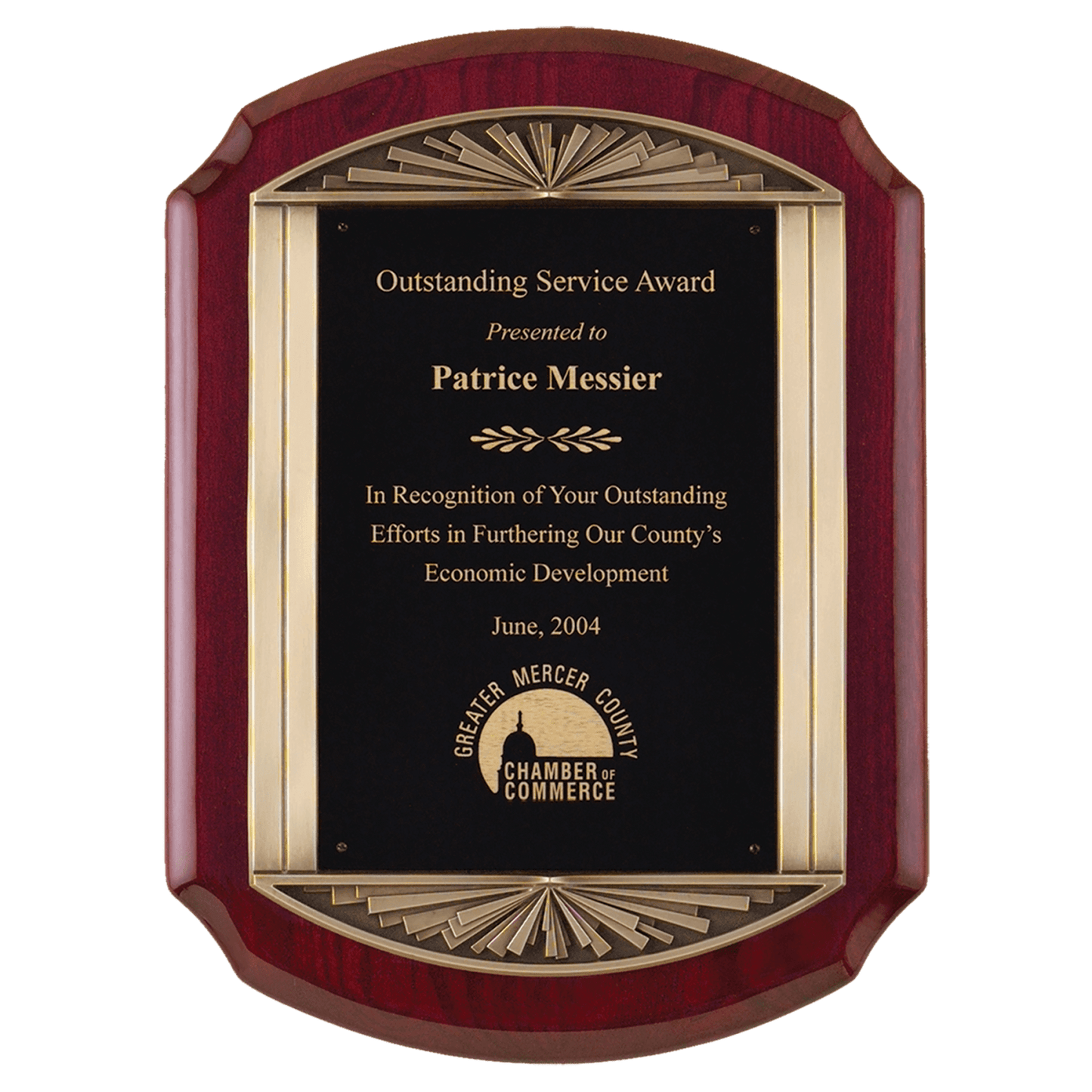 11" x 15" Piano Finish Plaque with Antique Bronze Frame Casting and Black Plate