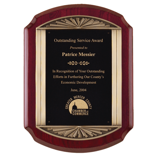 11" x 15" Piano Finish Plaque with Antique Bronze Frame Casting and Black Plate