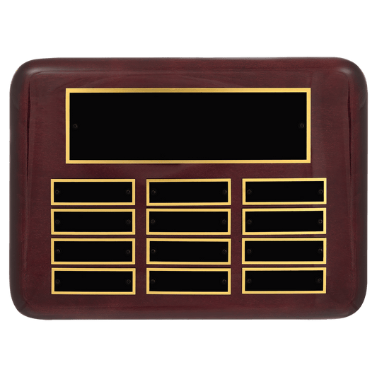 Rosewood Piano Finish Perpetual Plaque - 12 Plates (7/8 inch x 2 3/4 inch)