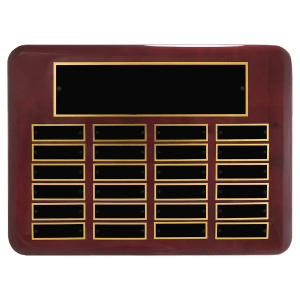 Rosewood Piano Finish Perpetual Plaque 24 Plates 7/8 x 2 3/4