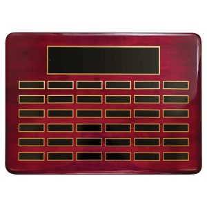Rosewood Piano Finish Perpetual Plaque 36 Plates 7/8 x 2 3/4