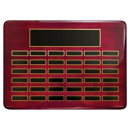 Rosewood Piano Finish Perpetual Plaque - 36 Plates (7/8 inch x 2 3/4 inch)