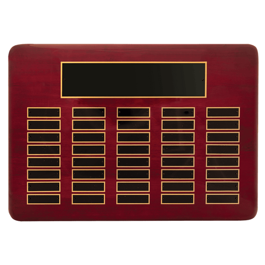 Rosewood Piano Finish Perpetual Plaque - 40 Plates (7/8 inch x 2 3/4 inch)