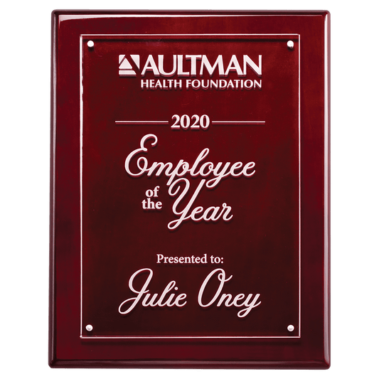 Rosewood high-gloss plaque with a magnetically attached acrylic plate
