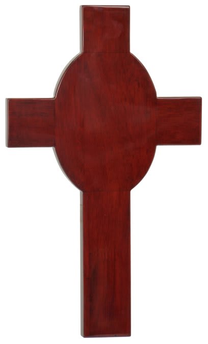 Rosewood piano finish cross award, 8 by 13 5/8 inches, high gloss