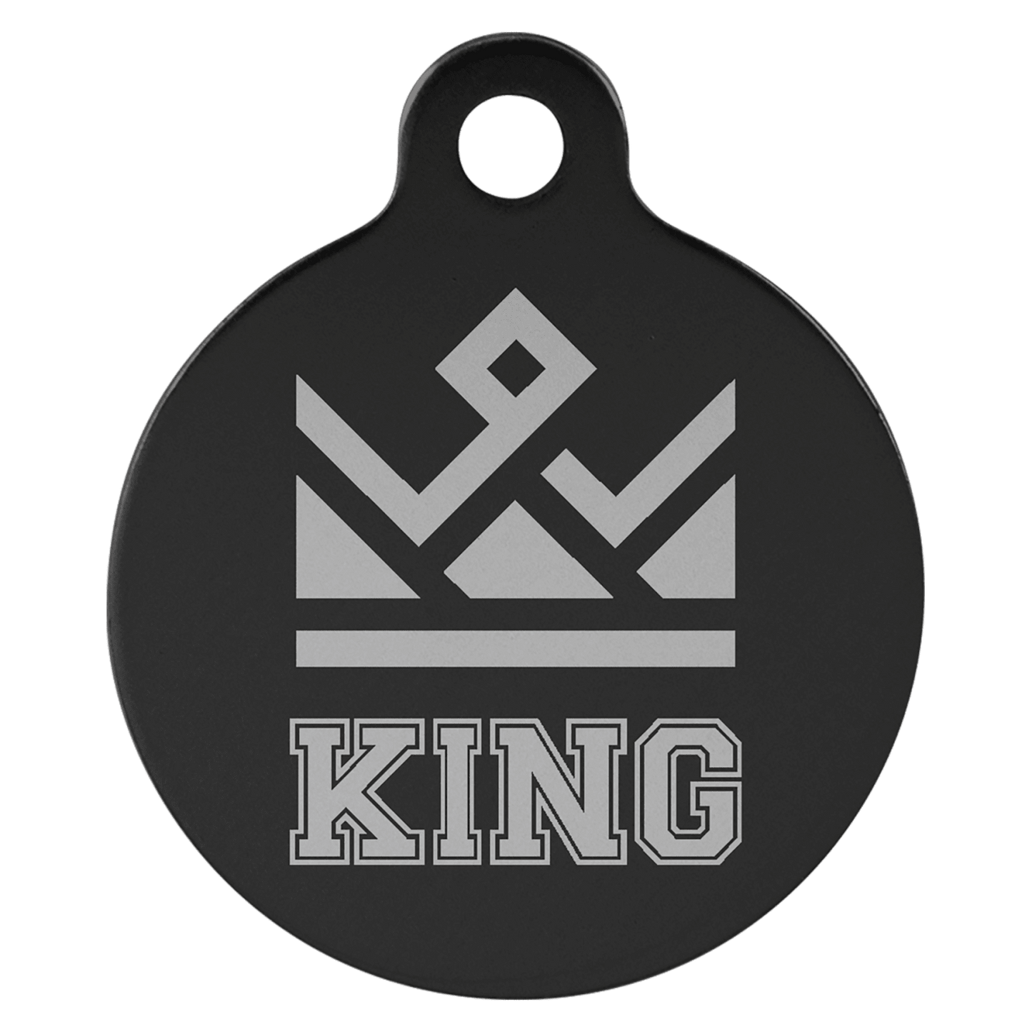 Black anodized aluminum round pet id tag