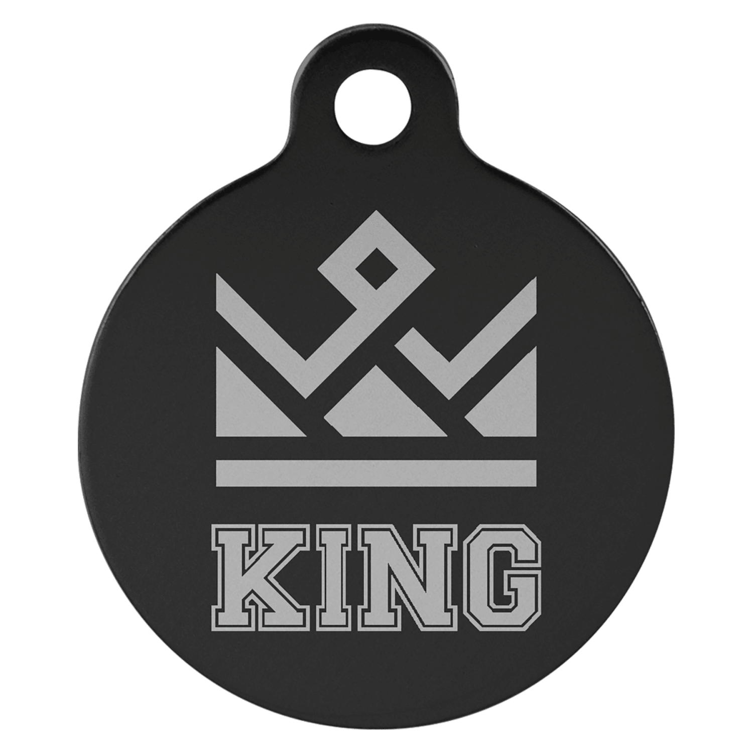 Black anodized aluminum round pet id tag