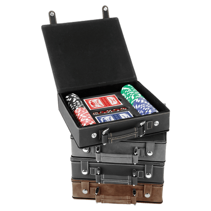 Poker Case set with poker chips, cards, and dice on a transparent background