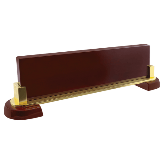 12 1/2" x 3 1/4" Rosewood Piano Finish Metal Name Bar
