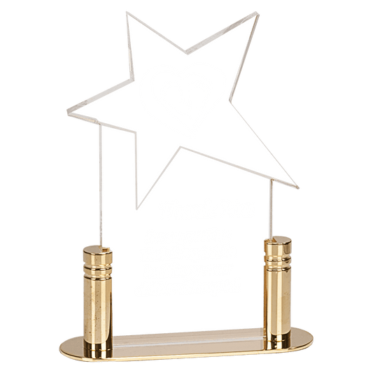 Small Clear Star Acrylic with Brass Base