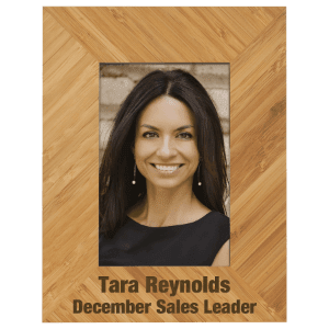 Personalized bamboo picture frame, custom engraved – 4 x 6 inch