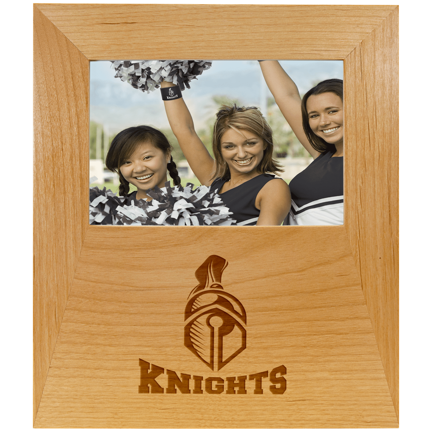 Personalized red alder picture frame with engraving area, custom engraved – 4 x 6 inch photo