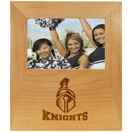 Personalized red alder picture frame with engraving area, custom engraved – 4 x 6 inch photo