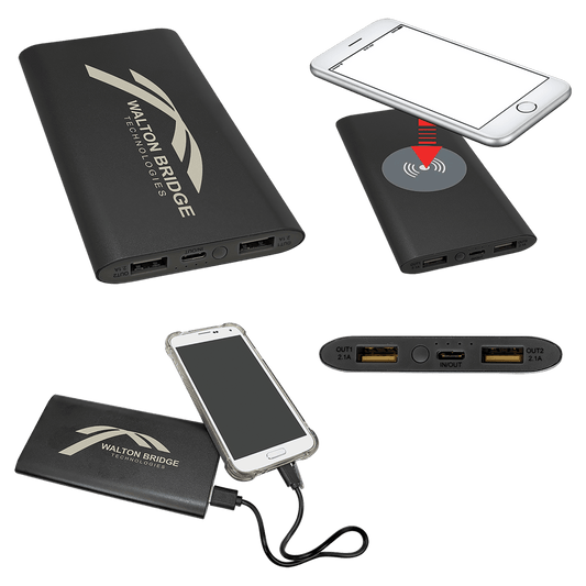 Black 8000mAh Aluminum Power Bank