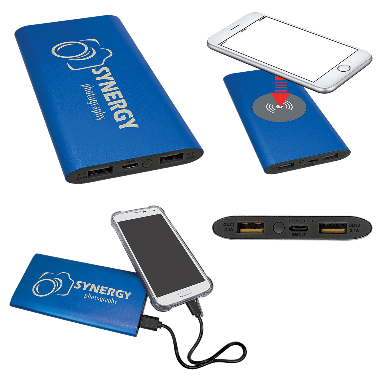 Blue 8000mAh Aluminum Power Bank