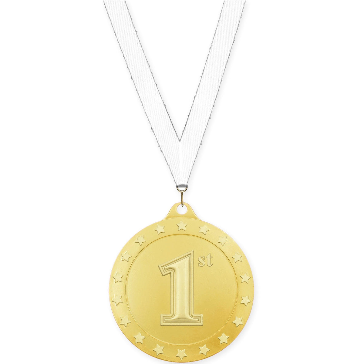 2 3/4 inch Place Radiance medal in gold - 1st place with White neck ribbon